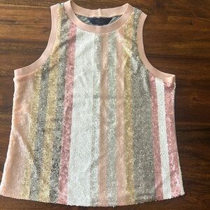 Rachel Roy unique sequence top sleeveless.NWT.Sexy summery fun casual / evening